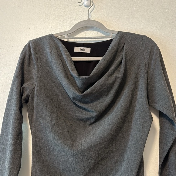 iXOs Malloni Stretch Crepe Cowl Neck Dress Women Small Lagenlook Draping Minimal - Picture 2 of 12